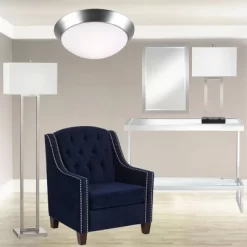 360 Lighting Modern Ceiling Light Flush Mount Fixture 13" Wide Brushed Nickel 2-Light Frosted Glass Dome Shade For Bedroom Kitchen Living Room Hallway -Lighting Discount Store GUEST 8759d2b5 100c 402d 9918 642b2636e1f2