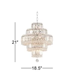 Vienna Full Spectrum Magnificence Chrome Chandelier 18 1/2" Wide Modern Faceted Crystal Glass 18-Light LED Fixture For Dining Room Home Kitchen Island -Lighting Discount Store GUEST 887a2ce2 82ed 450a 906b bbe66975ed0f
