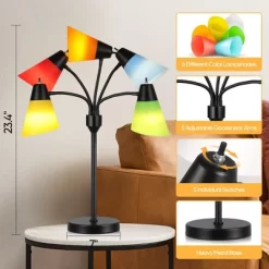 ROTTOGOON Medusa Bedside Table Lamp For Bedroom, Modern Multi Head 5 Shade Lamps, For Night Stands Living Room Kids Room Office -Lighting Discount Store GUEST 8abcddc6 7ff8 41df 965b a7dad66ecc02