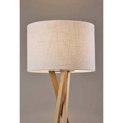 Brooklyn Floor Lamp Natural Wood - Adesso: ETL Listed, Cotton Linen Shade, 3-Way Switch 4 Brooklyn Floor Lamp Natural Wood - Adesso: ETL Listed, Cotton Linen Shade, 3-Way Switch - Image 4