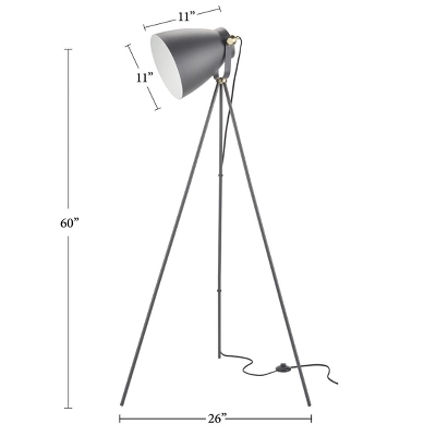 57" Industrial Adjustable Tripod Spotlight Floor Lamp - Nourison 4 57" Industrial Adjustable Tripod Spotlight Floor Lamp - Nourison - Image 4