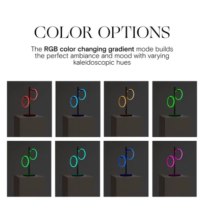 Brightech Saturn RGB Modern Dimmable Removable Ring Light (Includes LED Light Bulb) Tree Desk Table Lamp Matte Black 3 Brightech Saturn RGB Modern Dimmable Removable Ring Light (Includes LED Light Bulb) Tree Desk Table Lamp Matte Black - Image 3