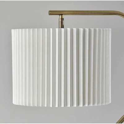 Adesso Evan Floor Lamp Antique Brass: Modern Standing Light With Linen Shade, UL Listed, 3-Way Switch 2 Adesso Evan Floor Lamp Antique Brass: Modern Standing Light With Linen Shade, UL Listed, 3-Way Switch - Image 2