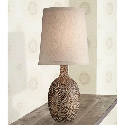 360 Lighting Chalane Rustic Accent Table Lamps 23 1/2" High Set Of 2 Antique Bronze Hammered Natural Linen Shade For Bedroom Living Room Bedside House 6 360 Lighting Chalane Rustic Accent Table Lamps 23 1/2" High Set Of 2 Antique Bronze Hammered Natural Linen Shade For Bedroom Living Room Bedside House - Image 6