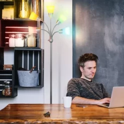 Brightech Medusa Modern (Includes LED Light Bulb) Gooseneck Candelabra Floor Lamp Platinum Silver -Lighting Discount Store GUEST 9659adfb 2d40 4ab4 9df6 ac1f8b00fbad