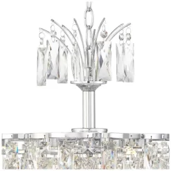 Vienna Full Spectrum Villette Chrome Chandelier 27 1/2" Wide Modern Cascade Crystal 6-Light LED Fixture For Dining Room Foyer Kitchen Island Entryway -Lighting Discount Store GUEST 9660706a 2e58 4820 81c3 f4129c7a7818