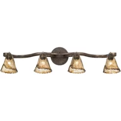 Pro Track 4-Head Ceiling Track Light Fixture Kit Adjustable Brown Bronze Finish Organic Amber Glass Western Kitchen Bathroom Living Room 41" Wide 13 Pro Track 4-Head Ceiling Track Light Fixture Kit Adjustable Brown Bronze Finish Organic Amber Glass Western Kitchen Bathroom Living Room 41" Wide -Lighting Discount Store GUEST 9a583982 1b52 4caa be5a 863c56f202a5