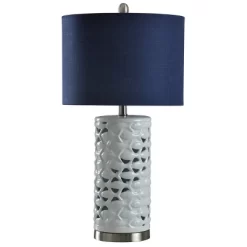 School Of Fish Cylindrical Table Lamp White - StyleCraft: Nautical Accent, No Assembly Required -Lighting Discount Store GUEST 9aa99e82 6e08 4cb1 9707 c74897acefd8