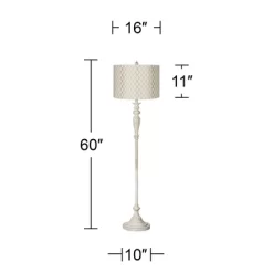 360 Lighting Vintage Country Cottage Floor Lamp 60" Tall Antique White Embroidered Hourglass Print Drum Shade For Living Room Bedroom Office House 7 360 Lighting Vintage Country Cottage Floor Lamp 60" Tall Antique White Embroidered Hourglass Print Drum Shade For Living Room Bedroom Office House -Lighting Discount Store GUEST 9cd69ca5 cda5 4918 9a70 78ca832828bd