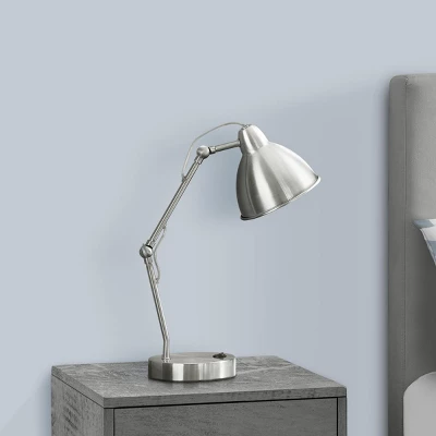 Industrial Task Lamp With USB Port And Adjustable Arm, Nightstand Or Desk Light With Rocker Switch For Home Office Or Study–The Pop Home 1 Industrial Task Lamp With USB Port And Adjustable Arm, Nightstand Or Desk Light With Rocker Switch For Home Office Or Study–The Pop Home