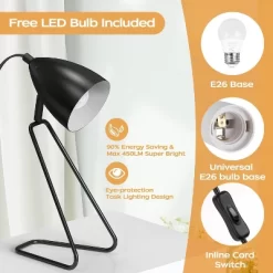 ROTTOGOON 12.52inch Table Lamps Modern Rotatable Small Desk Lamp Reading Bedside 2 Bulbs Included 2-Pack -Lighting Discount Store GUEST 9dc22f14 df8d 491c b782 876a3afc57e4