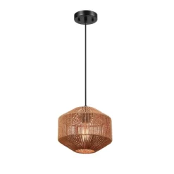 Lotus 1-Light Pendant Lighting With Natural Twine Shade - Globe Electric -Lighting Discount Store GUEST 9e6475aa 9b2f 41d3 bba0 93d2a2943041
