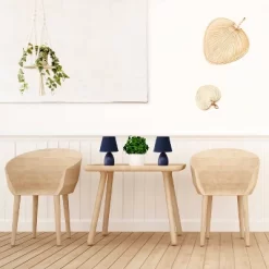 9.45" 2pk Petite Ceramic Oblong Bedside Table Desk Lamps With Matching Tapered Drum Shade Blue - Creekwood Home -Lighting Discount Store GUEST a039df64 f79e 468e a009 89fbcd450565