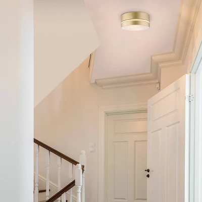 Globe Electric Aurora 2-Light Soft Gold Flush Mount Ceiling Light With Inner Frosted Shade - Novogratz X Globe 3 Globe Electric Aurora 2-Light Soft Gold Flush Mount Ceiling Light With Inner Frosted Shade - Novogratz X Globe - Image 3