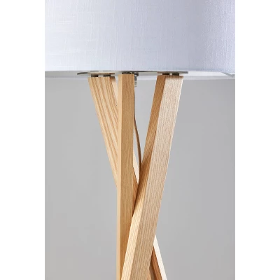 Brooklyn Floor Lamp Natural Wood - Adesso: ETL Listed, Cotton Linen Shade, 3-Way Switch 2 Brooklyn Floor Lamp Natural Wood - Adesso: ETL Listed, Cotton Linen Shade, 3-Way Switch - Image 2