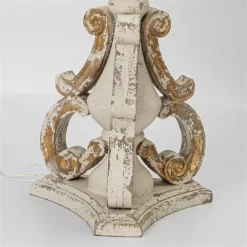 Rustic Vintage Table Lamp With Distressed Finish, 24.80" Tall, Gold And White Home Decor Light, 1pc -Lighting Discount Store GUEST a473da70 c42f 4d21 a978 644ce72bce96