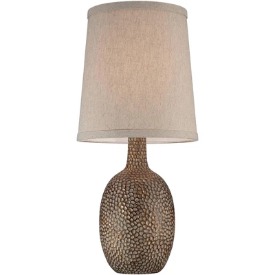 360 Lighting Chalane Rustic Accent Table Lamps 23 1/2" High Set Of 2 Antique Bronze Hammered Natural Linen Shade For Bedroom Living Room Bedside House 2 360 Lighting Chalane Rustic Accent Table Lamps 23 1/2" High Set Of 2 Antique Bronze Hammered Natural Linen Shade For Bedroom Living Room Bedside House - Image 2
