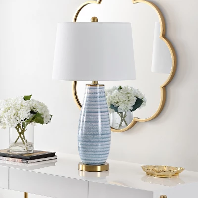 Eliana Glass Table Lamp - Blue - Safavieh 1 Eliana Glass Table Lamp - Blue - Safavieh