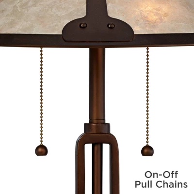 Franklin Iron Works Samuel Industrial Desk Lamp 20" High Rubbed Bronze With USB Charging Port Natural Mica Shade For Bedroom Living Room Bedside Desk 5 Franklin Iron Works Samuel Industrial Desk Lamp 20" High Rubbed Bronze With USB Charging Port Natural Mica Shade For Bedroom Living Room Bedside Desk - Image 5