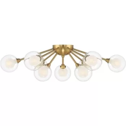 Possini Euro Design Spheres Modern Ceiling Light Flush Mount Fixture 28" Wide Warm Brass 9-Light LED Clear Globe Glass For Bedroom Kitchen Living Room 12 Possini Euro Design Spheres Modern Ceiling Light Flush Mount Fixture 28" Wide Warm Brass 9-Light LED Clear Globe Glass For Bedroom Kitchen Living Room -Lighting Discount Store GUEST abade089 293e 4379 bc21 affd77434d6d