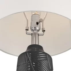 360 Lighting Unity 22 1/4" High Small Modern Accent Table Lamps Set Of 2 Black Ceramic White Shade Living Room Bedroom Bedside Nightstand House Office -Lighting Discount Store GUEST acd87d8f 21d1 4cc5 89f6 8491dbf58d23