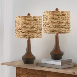 Set Of 2 21.25"Leona Rustic Farmhouse Handwoven Rattan/Resin Table Lamps (Includes LED Light Bulb) Brown Wood Finish - JONATHAN Y: Boho Style 11 Set Of 2 21.25"Leona Rustic Farmhouse Handwoven Rattan/Resin Table Lamps (Includes LED Light Bulb) Brown Wood Finish - JONATHAN Y: Boho Style -Lighting Discount Store GUEST b58faeff a0aa 43c7 919e 124bc22c3cda