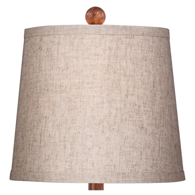 360 Lighting Fraiser Modern Accent Table Lamp 23 1/2" High Brown Faux Wood Oatmeal Drum Shade For Bedroom Living Room Bedside Nightstand Office Kids 6 360 Lighting Fraiser Modern Accent Table Lamp 23 1/2" High Brown Faux Wood Oatmeal Drum Shade For Bedroom Living Room Bedside Nightstand Office Kids - Image 6