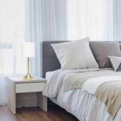 Tapered Desk Lamp With Fabric Drum Shade White - Simple Designs -Lighting Discount Store GUEST b994042d bc14 4810 98df 18677dd0f57a