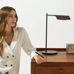 Brightech Leaf Modern Dimmable (Includes LED Light Bulb) Wireless Charging Swing Arm Arc Desk Table Lamp Matte Black -Lighting Discount Store GUEST bbbc139b e095 40f2 bc25 e0f1773926bd