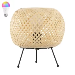 JONATHAN Y 10.75" Palma Bohemian Rustic Iron/Rattan LED Mini Table Lamp With Smart Bulb Black/Brown: UL Listed, 3-Way Switch -Lighting Discount Store GUEST bc6ae276 0216 4d9f 970c e0f6f1f894fc