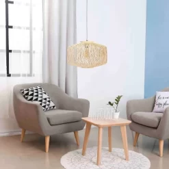 Circular Rattan Pendant Light Beige - Lalia Home -Lighting Discount Store GUEST bd0967e9 771f 40ea a68e f7280bc448ce