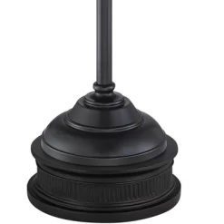 Franklin Iron Works Annie Rustic Floor Lamp With Black Riser 67 1/2" Tall Bronze Iron Scroll Cream Hardback Drum Shade For Living Room Bedroom Office -Lighting Discount Store GUEST bd196d48 8c40 4e73 9f06 ff1c17eec438