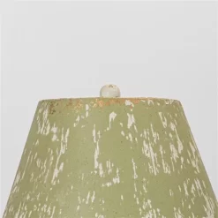 Vintage-Style Table Lamp With Distressed Green Shade And Floral Base, Rustic Home Decor Accent Piece, 1pc -Lighting Discount Store GUEST bf8ad760 be0e 47e4 88d9 5221703c70b4