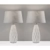 2pc Joan Table Lamps Bonus White - Adesso: Ceramic Base, Cone Shade, No Assembly Required