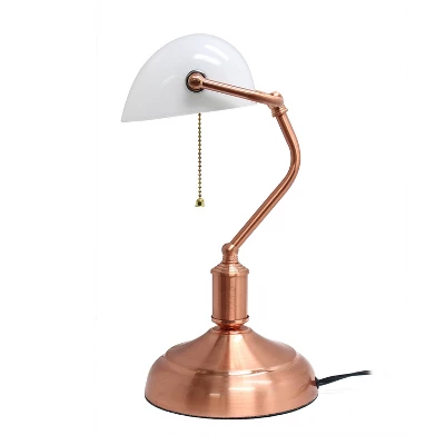 Executive Banker's Desk Lamp With Glass Shade Rose Gold - Simple Designs 5 Executive Banker's Desk Lamp With Glass Shade Rose Gold - Simple Designs - Image 5