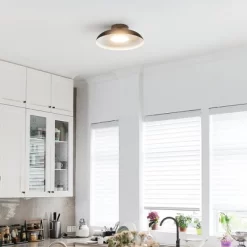 1-Light LED Integrated Matte Black Flush Mount Ceiling Light - Globe Electric -Lighting Discount Store GUEST c3e34638 fcd5 43b9 9ea3 79a36bc392ef