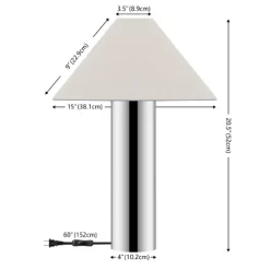 Cheri Table Lamp - 20.5 Inch Height - TBL4617 - Chrome/White - Safavieh -Lighting Discount Store GUEST c4807094 6104 40c5 b6f0 5b0d05689a8b