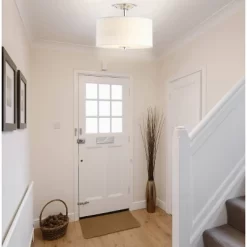 15" Marc Metal/Linen LED Semi-Flush Mount Chrome (Includes Energy Efficient Light Bulb) - JONATHAN Y -Lighting Discount Store GUEST c7343298 615e 46ed 8c0c 1fadbf57027b