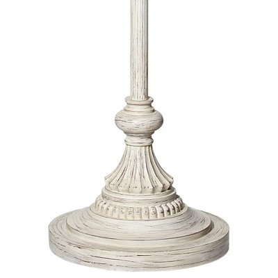 360 Lighting Vintage Shabby Chic Floor Lamp 60" Tall Antique White Cream Scallop Fabric Dome Shade Fringe For Living Room Reading Bedroom 5 360 Lighting Vintage Shabby Chic Floor Lamp 60" Tall Antique White Cream Scallop Fabric Dome Shade Fringe For Living Room Reading Bedroom - Image 5