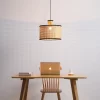 VidaLite - Nakuv Rattan And Velvet Pendant Light (Large)