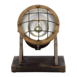 11" Vintage Reflections Rustic Iron Tripod Spotlight (Includes LED Light Bulb) - Olivia & May