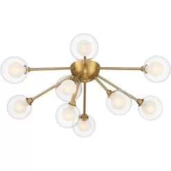 Possini Euro Design Spheres Modern Ceiling Light Flush Mount Fixture 28" Wide Warm Brass 9-Light LED Clear Globe Glass For Bedroom Kitchen Living Room 13 Possini Euro Design Spheres Modern Ceiling Light Flush Mount Fixture 28" Wide Warm Brass 9-Light LED Clear Globe Glass For Bedroom Kitchen Living Room -Lighting Discount Store GUEST cae580ed 060f 495f 912e 426cbcf4fe19