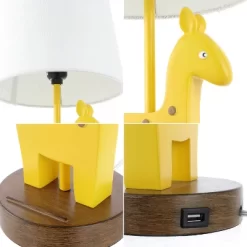 17.5" Sahara Mid-Century Giraffe Kids' Table Lamp With USB Port - JONATHAN Y: Empire Shade, UL Listed -Lighting Discount Store GUEST caebf621 a64e 45df a9cb d9bea5c817be