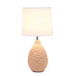 14.17" Traditional Ceramic Texture Thumbprint Tear Drop Table Desk Lamp With Tapered White Shade Pink - Creekwood Home 8 14.17" Traditional Ceramic Texture Thumbprint Tear Drop Table Desk Lamp With Tapered White Shade Pink - Creekwood Home -Lighting Discount Store GUEST caecaef5 d809 42b5 ab8a d3401c0d33ae