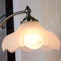 DORESshop 7.9 In. 1-Light Vintage Table Lamp With Petal Glass Shade E26 Base Bulb Not Included -Lighting Discount Store GUEST cc29cf89 aeac 4129 986a f1620320960c