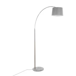 LumiSource March Contemporary Floor Lamp In White Marble And Nickel With Gray Linen Shade: Metal Body, Push Button Foot Switch 11 LumiSource March Contemporary Floor Lamp In White Marble And Nickel With Gray Linen Shade: Metal Body, Push Button Foot Switch -Lighting Discount Store GUEST cdd5603f 90e4 4c92 863c 30278c638596