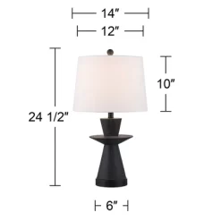 360 Lighting Fiona 24 1/2" High Mid Century Modern Table Lamps Set Of 2 USB Port Black Metal White Shade Living Room Charging Bedroom Bedside House 10 360 Lighting Fiona 24 1/2" High Mid Century Modern Table Lamps Set Of 2 USB Port Black Metal White Shade Living Room Charging Bedroom Bedside House -Lighting Discount Store GUEST ce42b3f2 16f5 4376 9690 a8cf473335d2