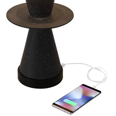 360 Lighting Fiona 24 1/2" High Mid Century Modern Table Lamps Set Of 2 USB Port Black Metal White Shade Living Room Charging Bedroom Bedside House 2 360 Lighting Fiona 24 1/2" High Mid Century Modern Table Lamps Set Of 2 USB Port Black Metal White Shade Living Room Charging Bedroom Bedside House - Image 2