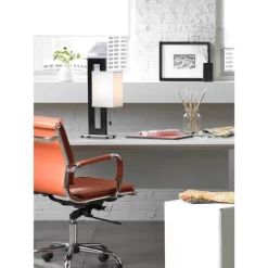 360 Lighting Floating Square 20 1/2" High Small Modern Accent Table Lamps Set Of 2 Pull Chain Black Finish White Shade Living Room Bedroom Bedside -Lighting Discount Store GUEST d12290e1 02fe 4b18 b3c6 19c6b41cc4d9