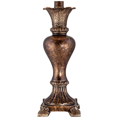 Regency Hill Xavier Traditional Accent Table Lamp 21" High Warm Bronze Urn Footed Base Natural Tone Bell Shade For Bedroom Living Room Bedside Office 8 Regency Hill Xavier Traditional Accent Table Lamp 21" High Warm Bronze Urn Footed Base Natural Tone Bell Shade For Bedroom Living Room Bedside Office - Image 8